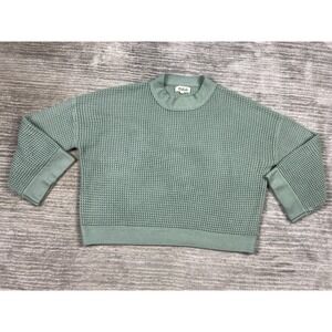 Listiele Sweater Womens Large Green‎ Long Sleeve Open Knit Casual